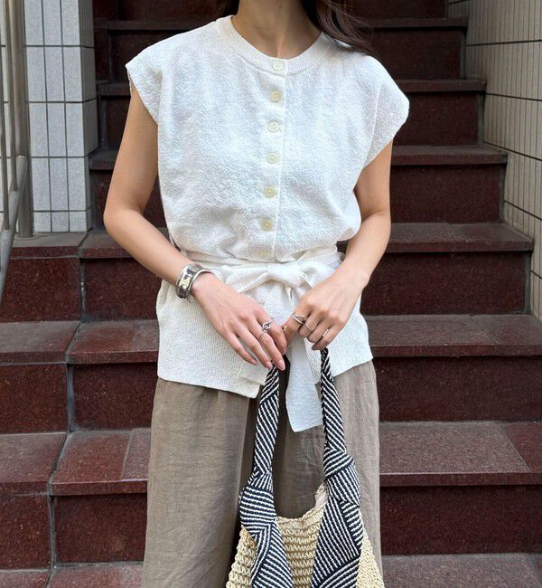 fredy emue「ベルト付きニットベスト」|ベスト・ジレ|