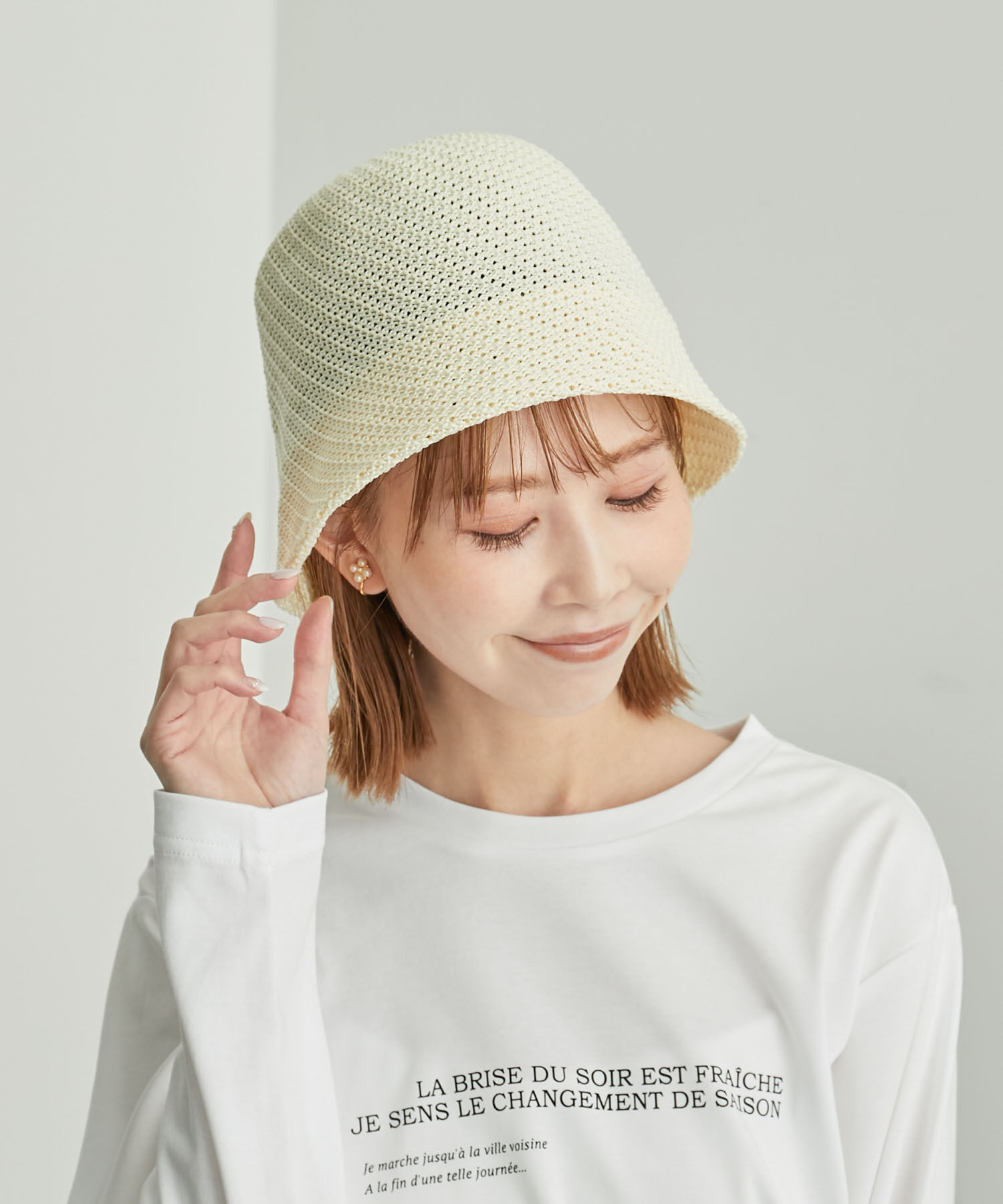 ROPE PICNIC PASSAGE「変わり編みサーモベルハット」|ハット|キナリ(16)