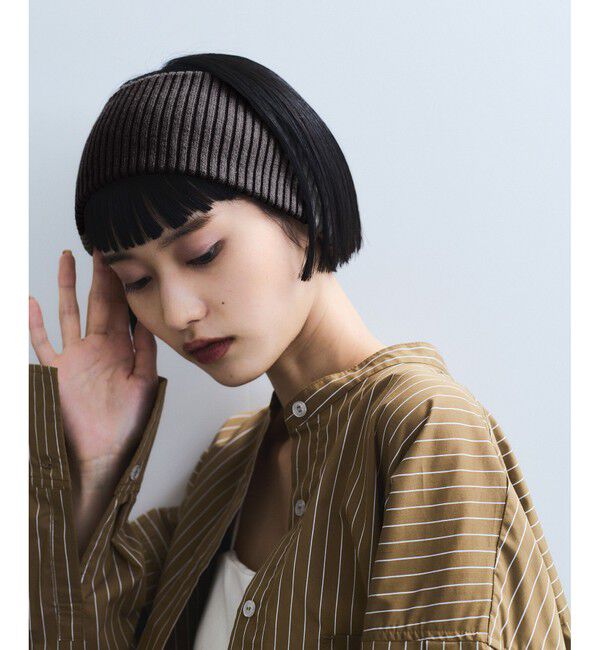 ADAM ET ROPE'「【WEB限定】ボリュームニットターバン」|ヘアバンド|カーキー系(38)
