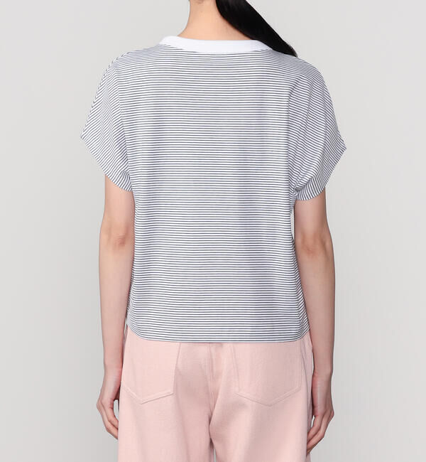 handvaerk「handvaerk | 60/2 キャップスリーブTシャツ STRIPE WOMEN」|Tシャツ・カットソー|