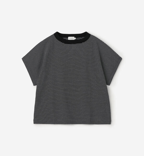 handvaerk「handvaerk | 60/2 キャップスリーブTシャツ STRIPE WOMEN」|Tシャツ・カットソー|