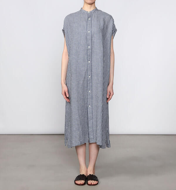 ORCIVAL「ORCIVAL | リネンチェック フレンチスリーブ シャツワンピース WOMEN」|ワンピース|
