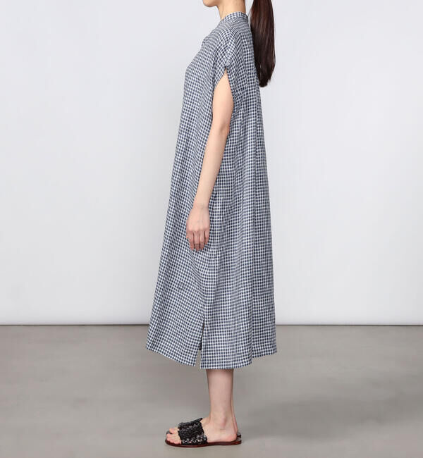 ORCIVAL「ORCIVAL | リネンチェック フレンチスリーブ シャツワンピース WOMEN」|ワンピース|