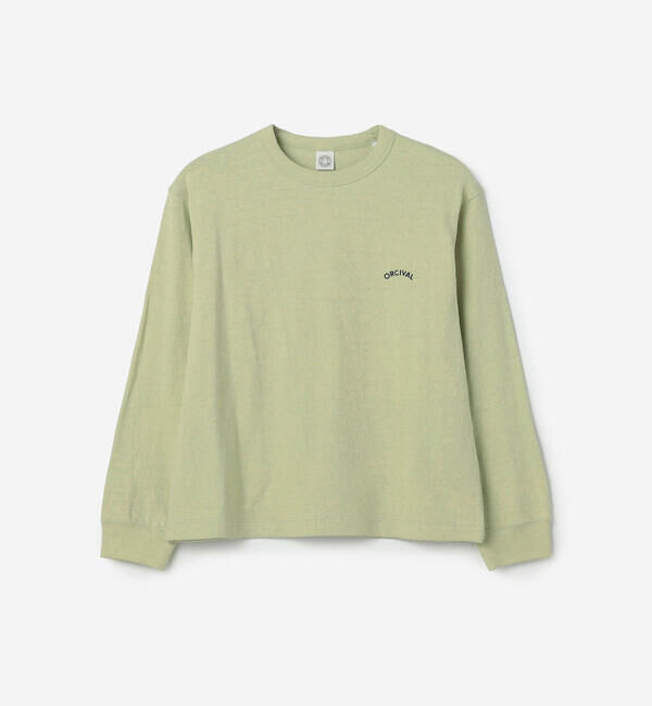 ORCIVAL「ORCIVAL | アンイーブンジャージー 刺繍ロングスリーブプルオーバー WOMEN」|Tシャツ・カットソー|LTGREEN