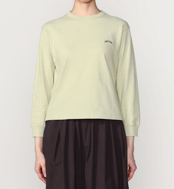 ORCIVAL「ORCIVAL | アンイーブンジャージー 刺繍ロングスリーブプルオーバー WOMEN」|Tシャツ・カットソー|