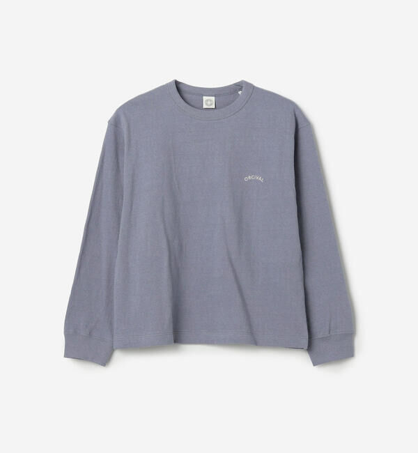 ORCIVAL「ORCIVAL | アンイーブンジャージー 刺繍ロングスリーブプルオーバー WOMEN」|Tシャツ・カットソー|SAX