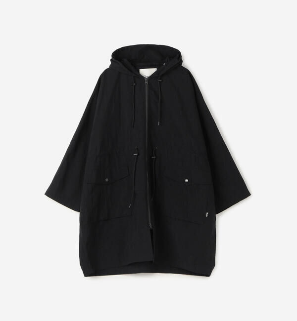 GYMPHLEX「Gymphlex | ナイロンタッサー フードジップコート WOMEN」|ミリタリー・モッズコート|BLACK