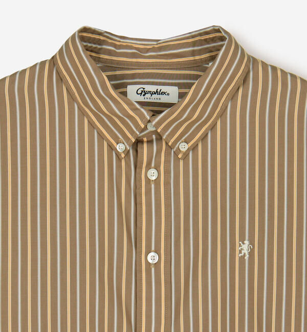 GYMPHLEX「Gymphlex | コットンタイプライター ストライプボタンダウンシャツ WOMEN」|シャツ・ブラウス|