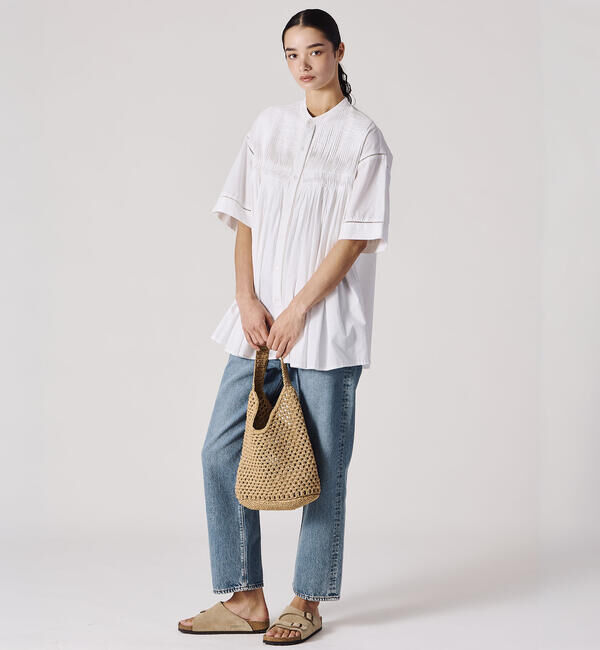  「INDIA INDUSTRY | ペーパーラフィア ショルダーバッグ WOMEN」|ショルダー・メッセンジャー|