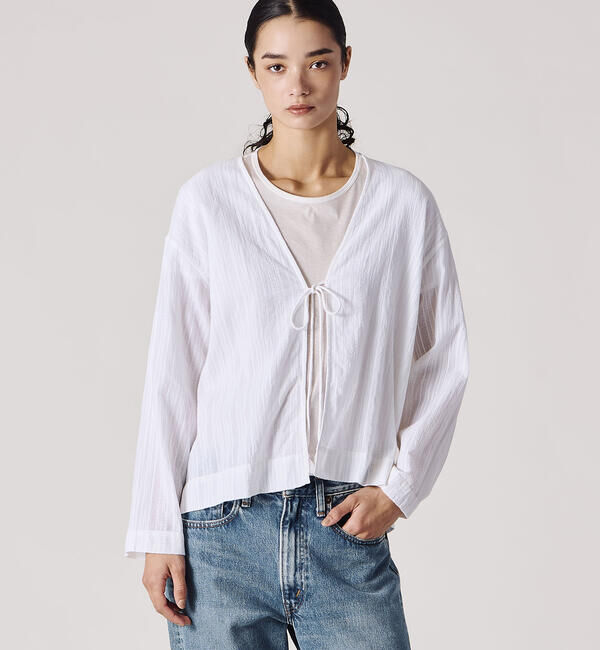  「INDIA INDUSTRY | コットンドビー カーディガンシャツ WOMEN」|シャツ・ブラウス|OFFWHITE