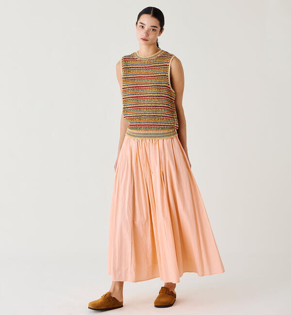  「INDIA INDUSTRY | コットンポプリン ギャザースカート WOMEN」|スカート|