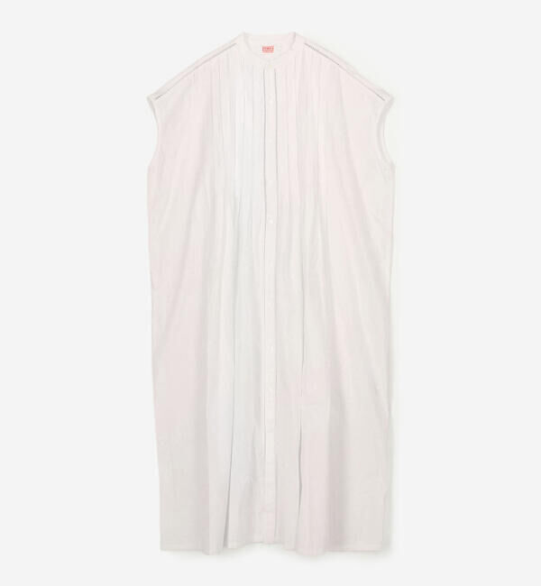  「INDIA INDUSTRY | コットンポプリン ピンタックシャツワンピース WOMEN」|ワンピース|OFFWHITE