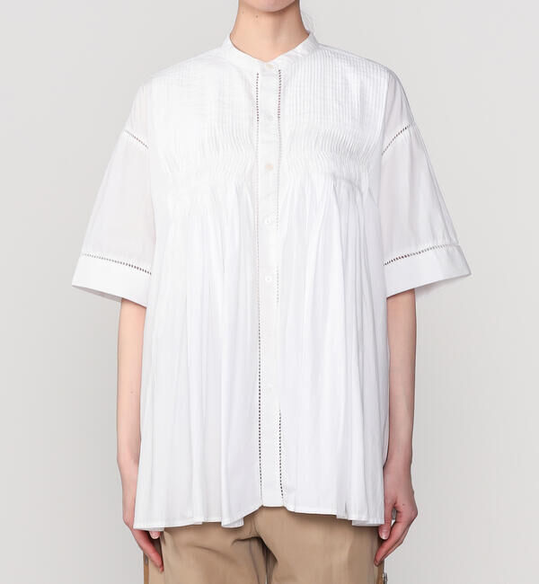  「INDIA INDUSTRY | コットンポプリン ピンタックシャツ WOMEN」|シャツ・ブラウス|