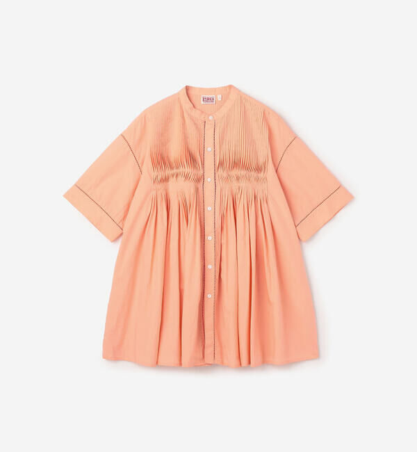  「INDIA INDUSTRY | コットンポプリン ピンタックシャツ WOMEN」|シャツ・ブラウス|PINK系1