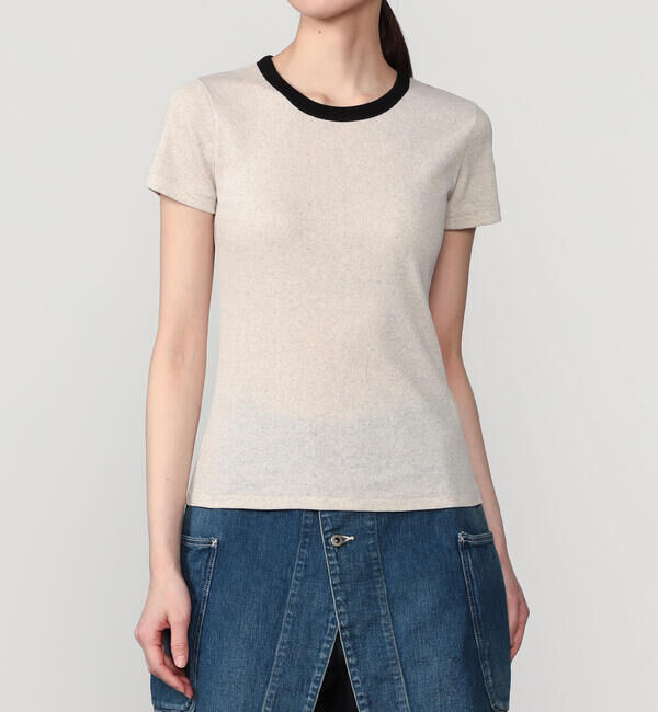  「GOOD PEOPLE GOOD STITCHING GOOD PRODUCT | バイカラートリム 半袖Tシャツ WOMEN」|Tシャツ・カットソー|BEIGE系1