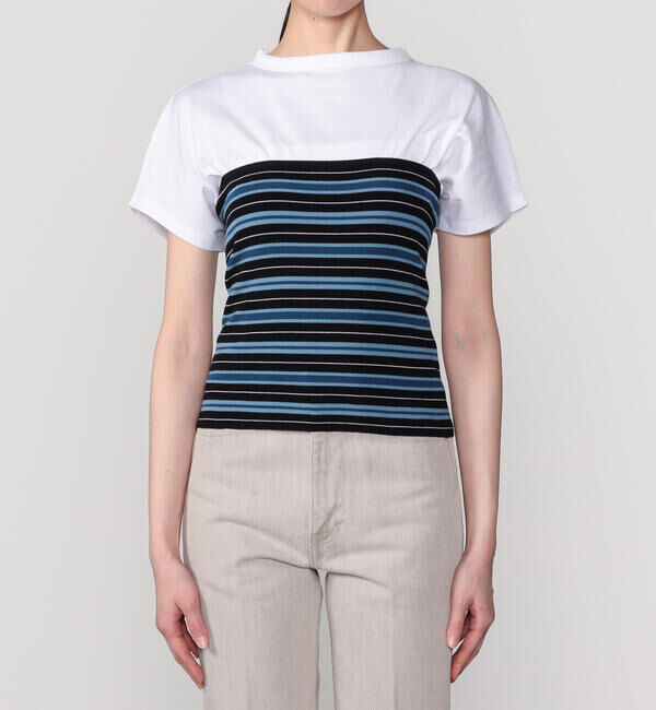  「RYE TENDER | ボーダーニットビスチェ WOMEN」|ニット・セーター|