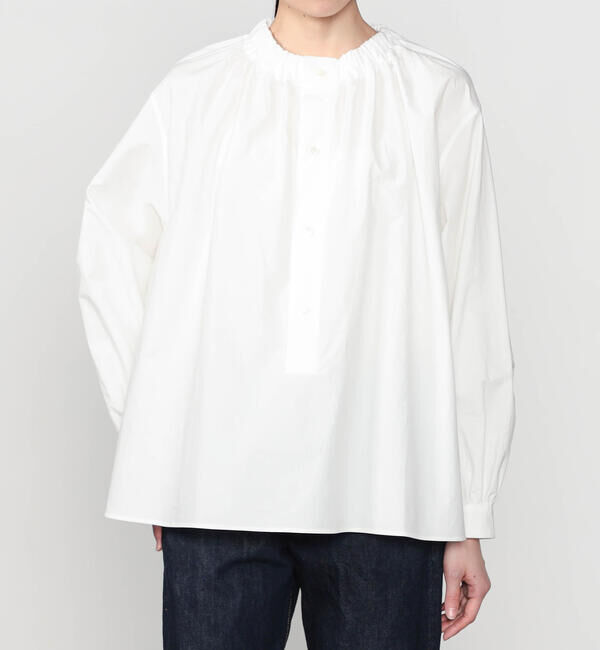  「HAVERSACK | 〈別注〉 長袖 ギャザーネックシャツ WOMEN」|シャツ・ブラウス|WHITE