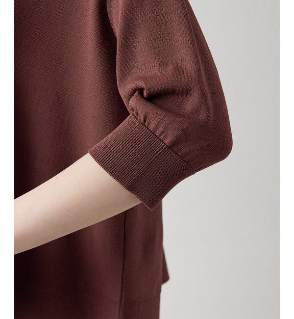 Drawing Numbers「【Drawing Numbers】クルーハーフスリーブ裾ラウンドニット」|ニット・セーター|