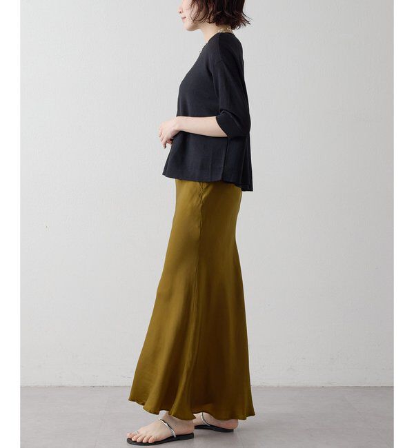 Drawing Numbers「【Drawing Numbers】クルーハーフスリーブ裾ラウンドニット」|ニット・セーター|