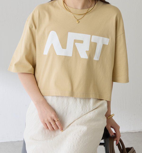  「【GOOD MOTIVE TEE/グッドモーティブティー】ロゴTシャツ」|Tシャツ・カットソー|ベージュ