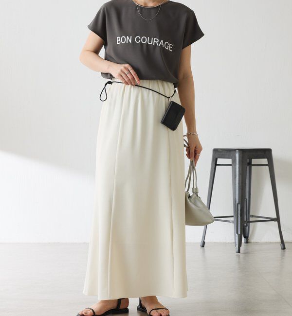  「【さらっとした着心地】ジョーゼットフレンチロゴTシャツ」|Tシャツ・カットソー|