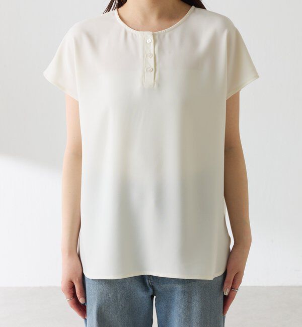  「【さらっとした着心地】ジョーゼットフレンチロゴTシャツ」|Tシャツ・カットソー|