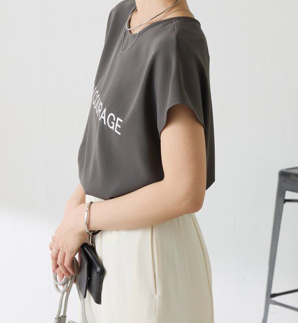  「【さらっとした着心地】ジョーゼットフレンチロゴTシャツ」|Tシャツ・カットソー|