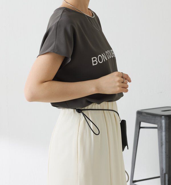  「【さらっとした着心地】ジョーゼットフレンチロゴTシャツ」|Tシャツ・カットソー|