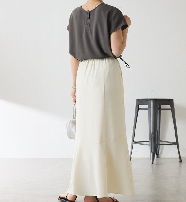  「【さらっとした着心地】ジョーゼットフレンチロゴTシャツ」|Tシャツ・カットソー|