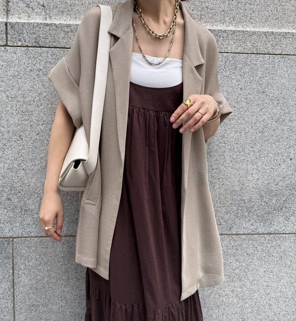  「メッシュ半袖ジャケット」|テーラードジャケット|