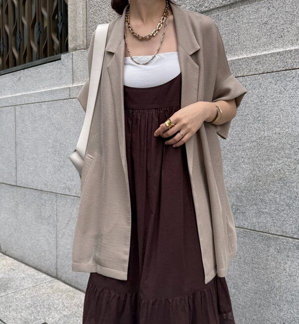  「メッシュ半袖ジャケット」|テーラードジャケット|