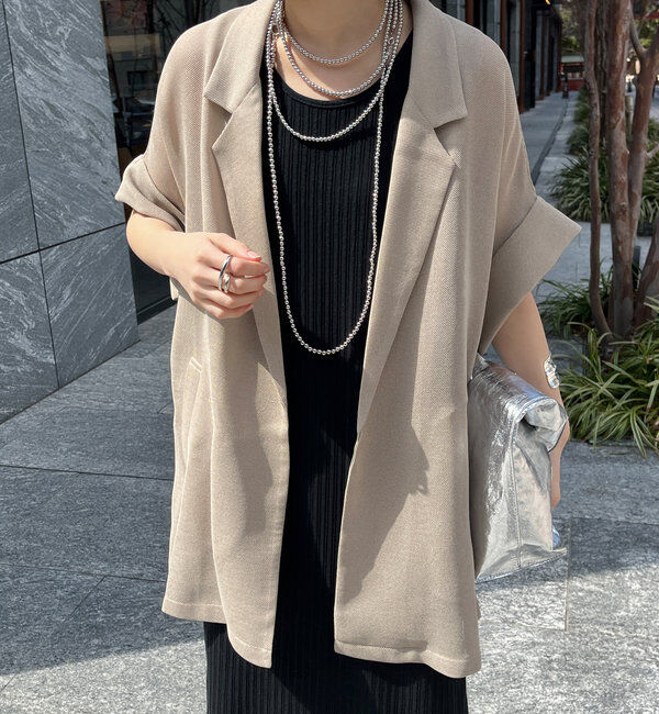  「メッシュ半袖ジャケット」|テーラードジャケット|