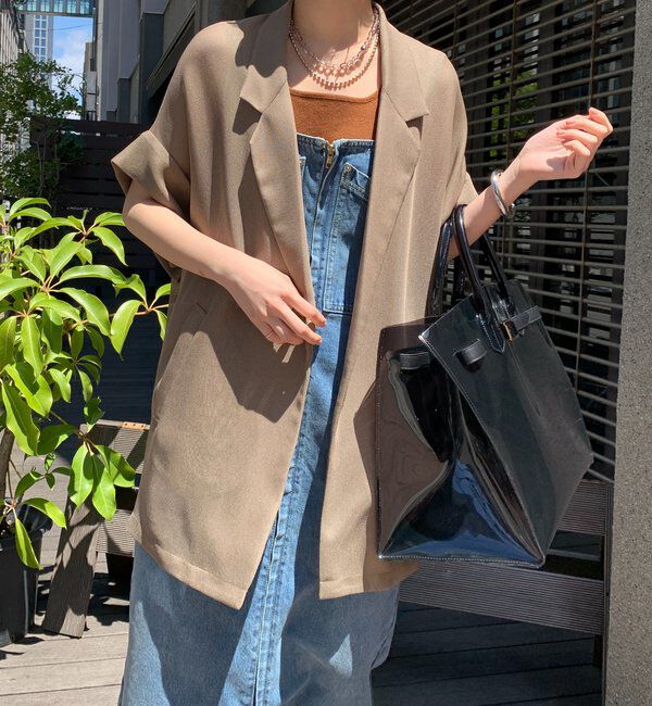  「メッシュ半袖ジャケット」|テーラードジャケット|