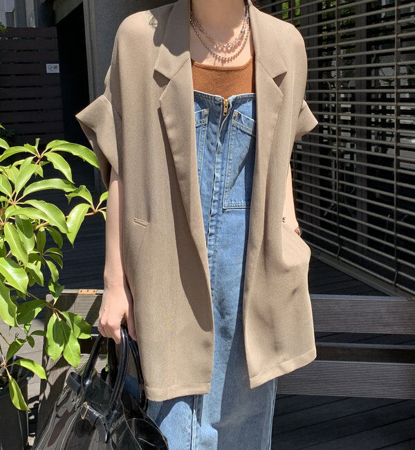  「メッシュ半袖ジャケット」|テーラードジャケット|