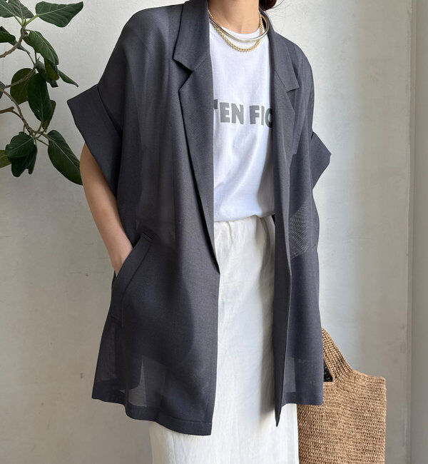  「メッシュ半袖ジャケット」|テーラードジャケット|