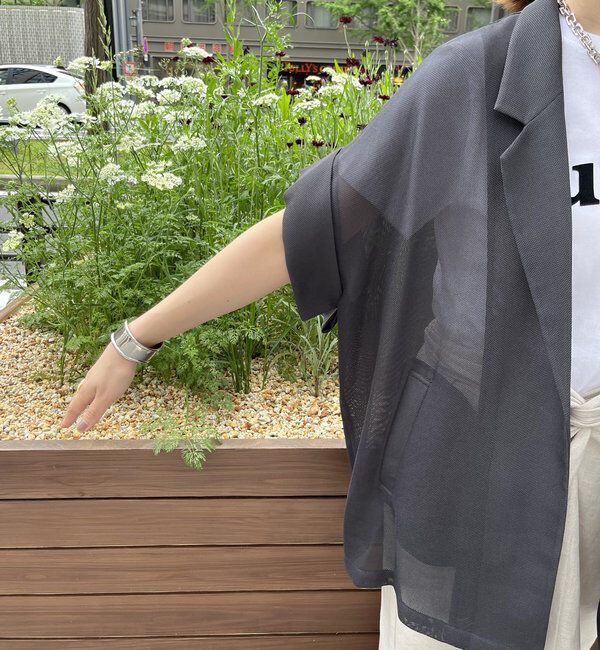  「メッシュ半袖ジャケット」|テーラードジャケット|