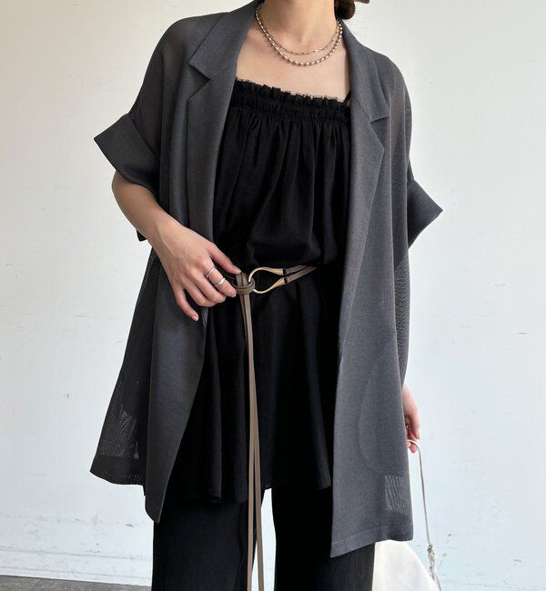  「メッシュ半袖ジャケット」|テーラードジャケット|