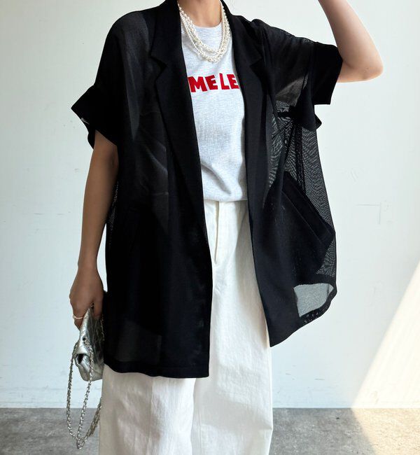  「メッシュ半袖ジャケット」|テーラードジャケット|