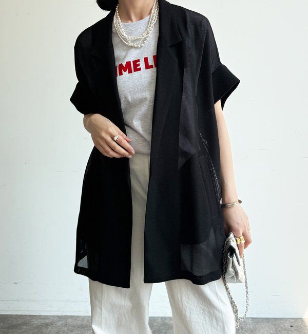  「メッシュ半袖ジャケット」|テーラードジャケット|