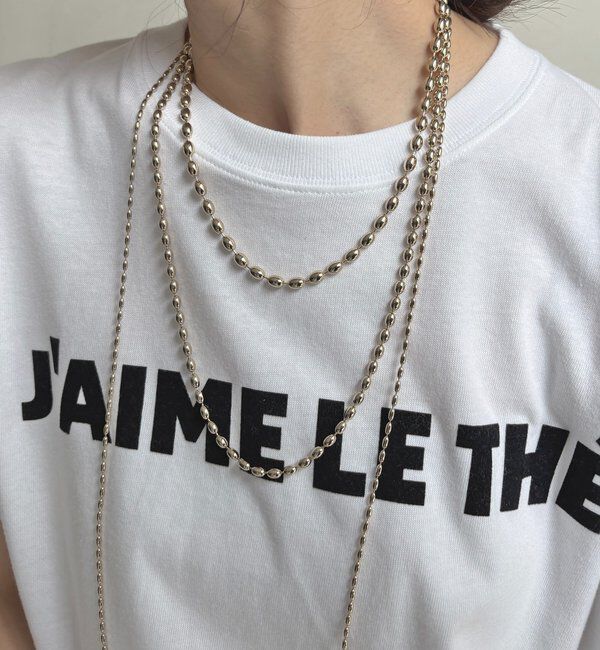  「3連変形ボールチェーンネックレス」|ネックレス|