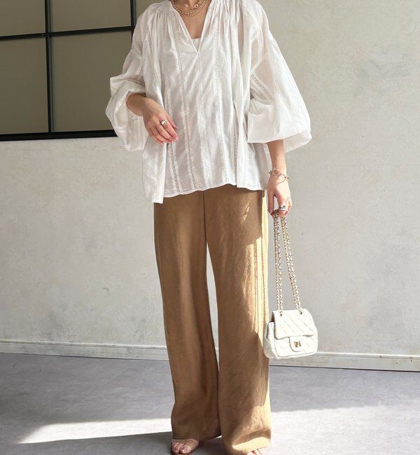  「インドレーススキッパーブラウス」|シャツ・ブラウス|