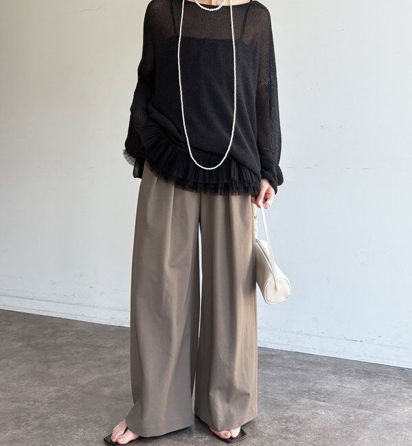  「透けないタックパンツ」|チノ|