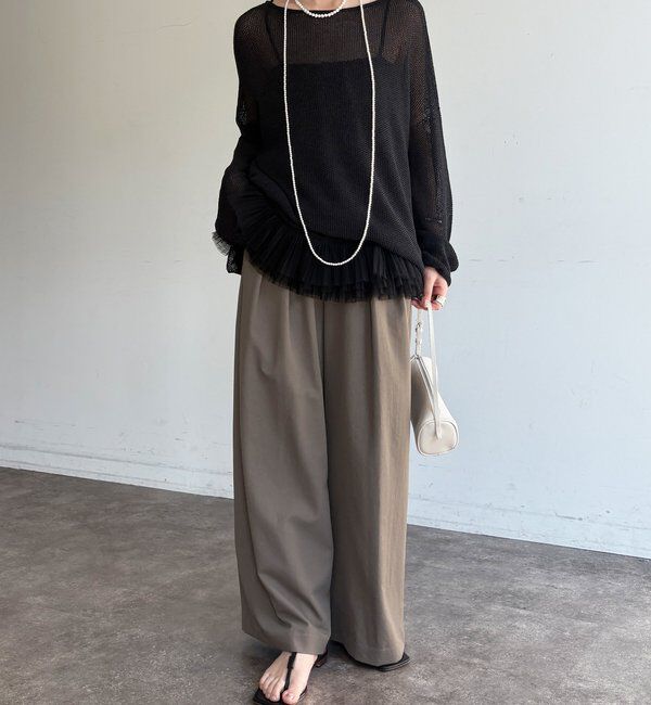  「透けないタックパンツ」|チノ|