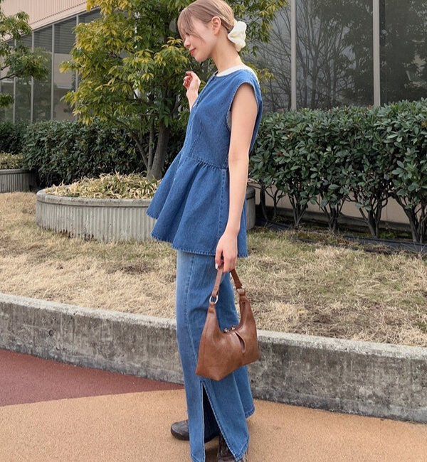  「【セットアップ対応】B デニムペプラムビスチェ」|その他|