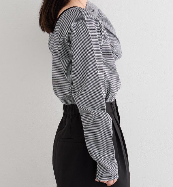  「【前後2WAY】B ボーダーバックリボンロンTEE」|その他|