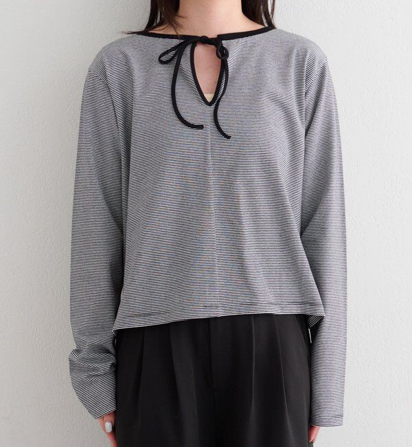  「【前後2WAY】B ボーダーバックリボンロンTEE」|その他|