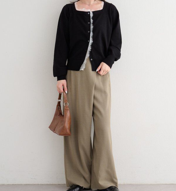  「【4色展開】B レーススクエアネックカーディガン」|その他|