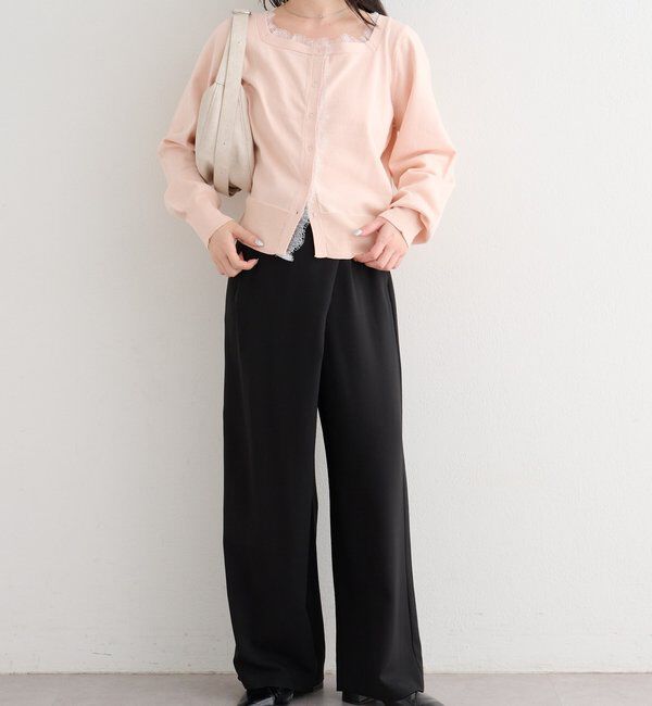  「【4色展開】B レーススクエアネックカーディガン」|その他|