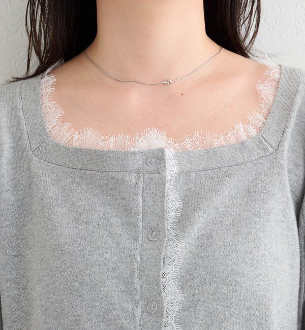  「【4色展開】B レーススクエアネックカーディガン」|その他|