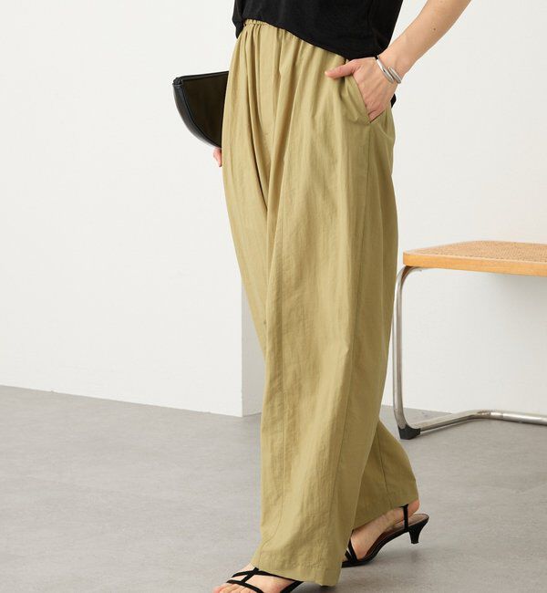  「予約【接触冷感/撥水/花粉ガード】ギャザーバレルパンツ」|チノ|ベージュ